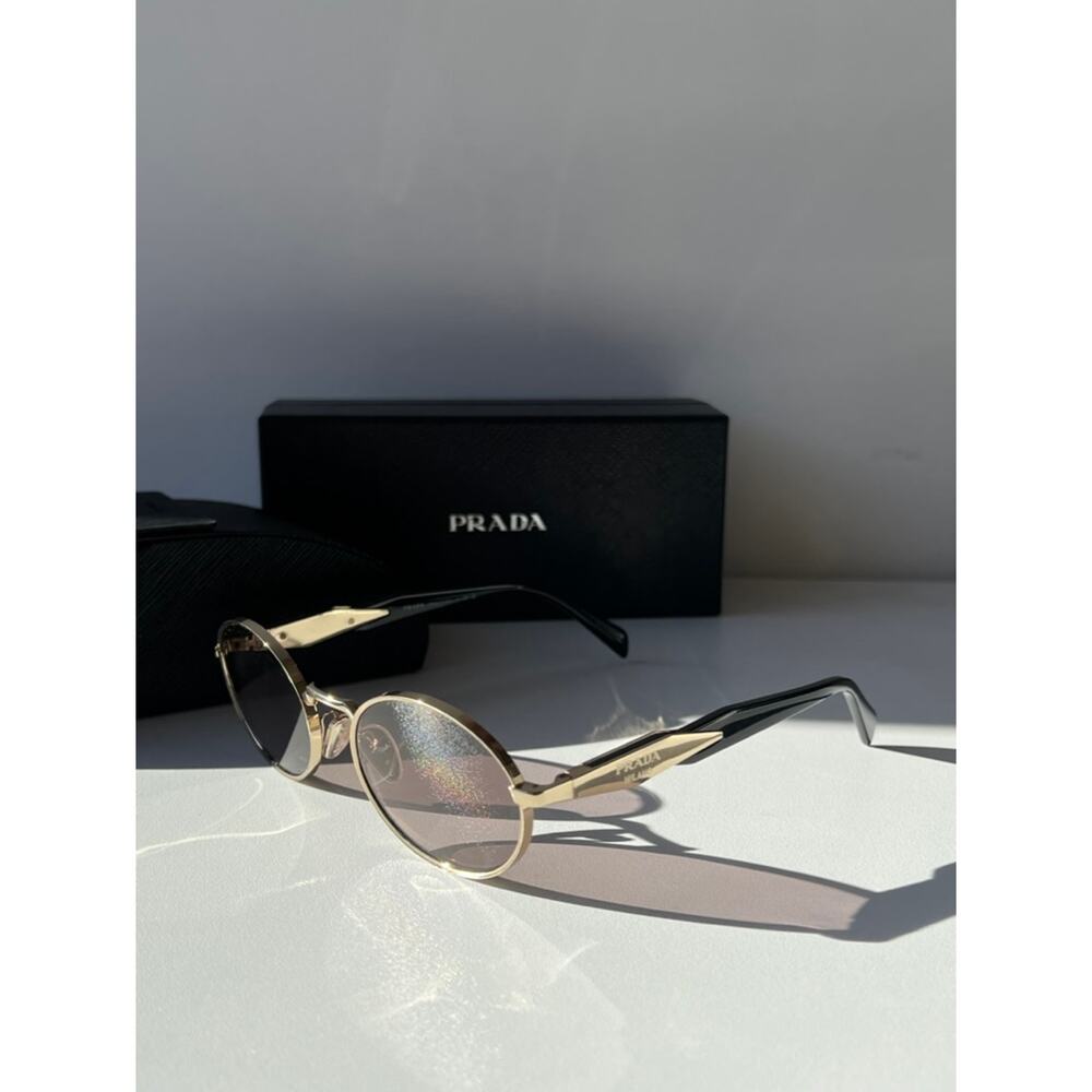 NEW Prada PR65ZS Oval Sunglasses in Gold Purple - Picture 5 of 8